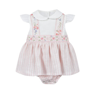 LAPIN HOUSE bodysuit in pink color made of linen fabric.