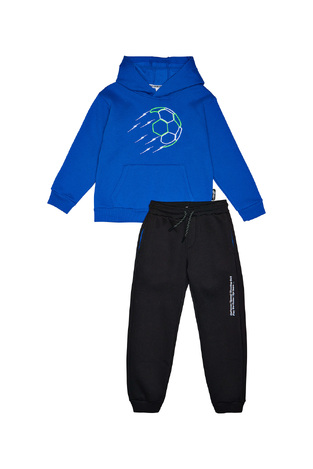 SPRINT tracksuit set in roux blue with embossed soccer ball print.