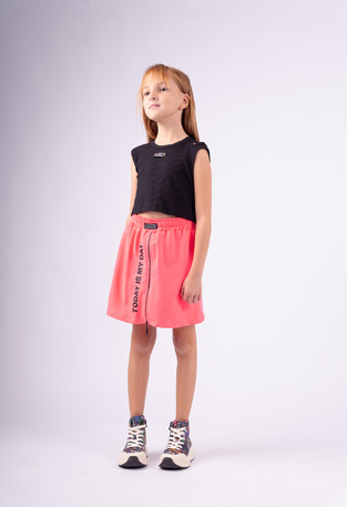 EBITA skirt set in bright pink color with "TODAY IS MY DAY" logo.