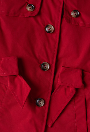 EBITA trench coat in red.