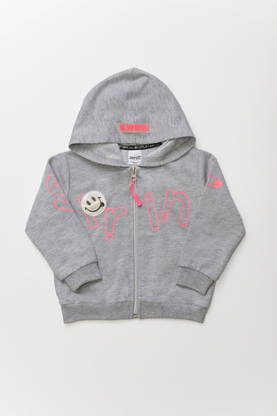 SPRINT sweatshirt jacket in gray color with hood.