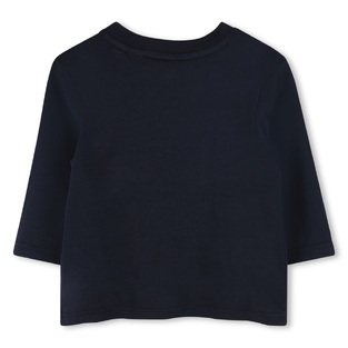 TIMBERLAND cotton blouse in dark blue color with embossed print.