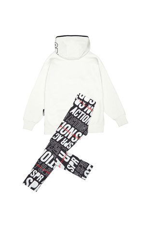 Set of SPRINT leggings in off-white color with "ACTION" logo embossed.