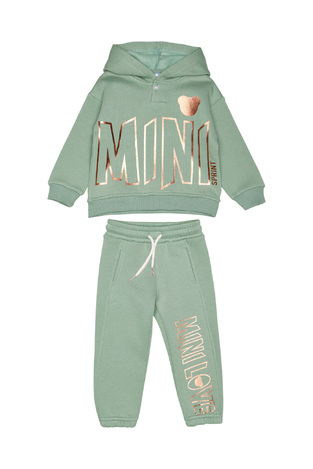 Mint color SPRINT suit set with embossed metallic logo.