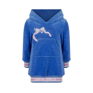 LAPIN HOUSE velor dress in siel color with hood.