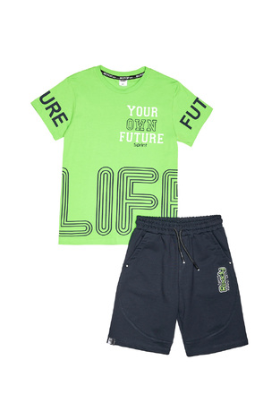 Set of SPRINT shorts in green color with embossed logo.