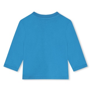 TIMBERLAND cotton blouse in blue color with embossed print.