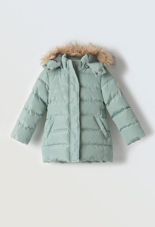 EBITA jacket in mint color with detachable hood.