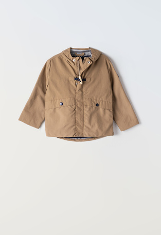 HASHTAG seasonal jacket in dark beige color.