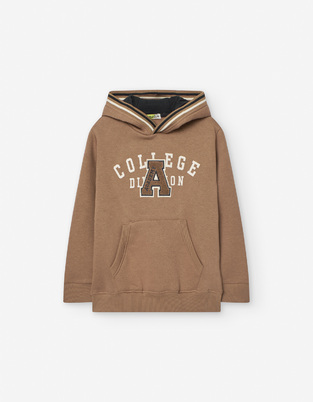 LOSAN sweatshirt in beige color with embossed "COLLEGE" logo.