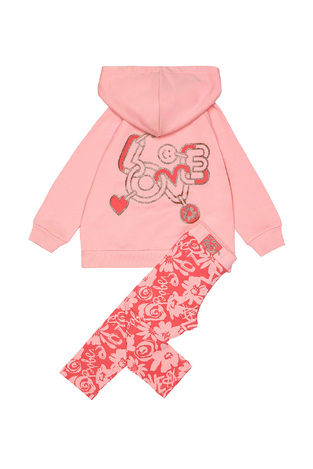 SPRINT tights set in soft pink color with "LOVE" logo embossed on the back.