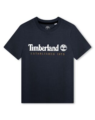 TIMBERLAND blouse in dark blue color with logo print.