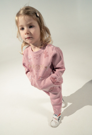 EBITA tracksuit set in pink with an all over teddy bear print.